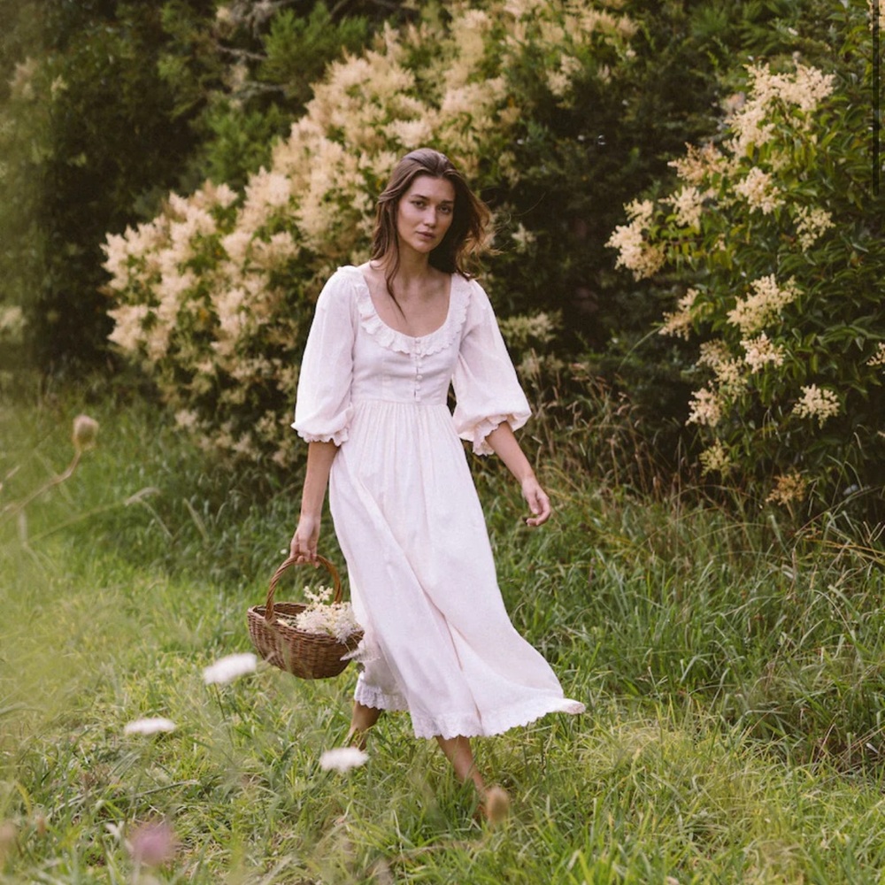 Kara Thoms Audrey Cream Midi Dress